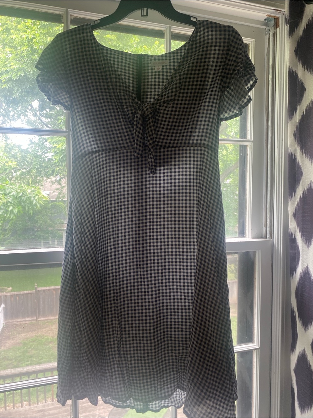 Gingham tie front dress